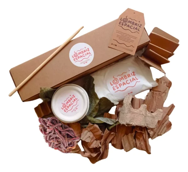 minikit activador para compostaje casero con 50 lombrices