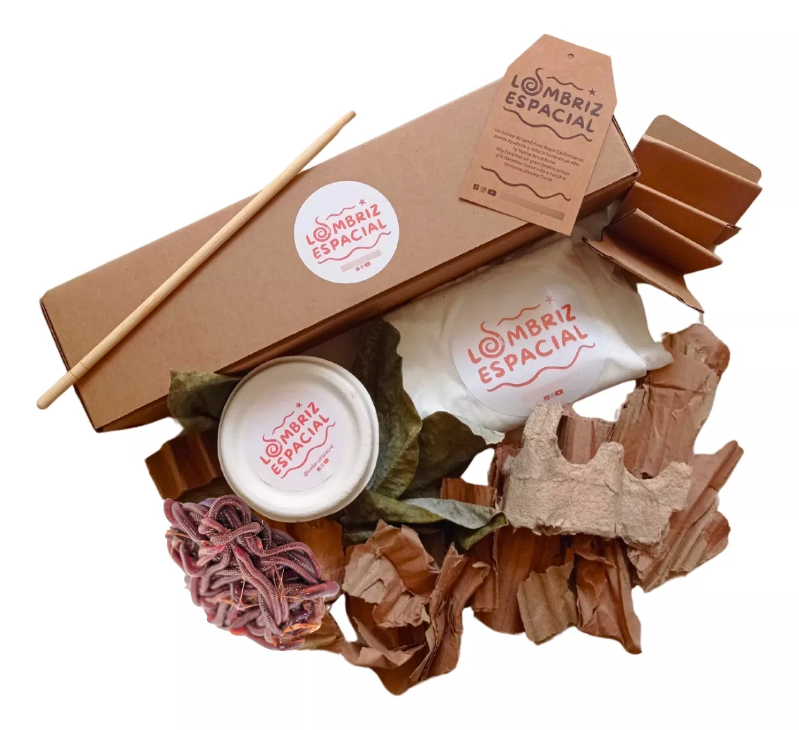 minikit activador para compostaje casero con 50 lombrices